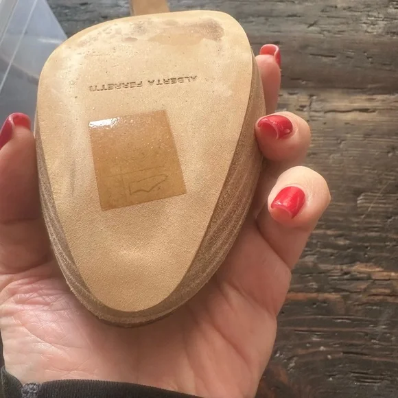 Alberta Ferretti Brown and Gold Strappy Heels - Picture 5 of 7